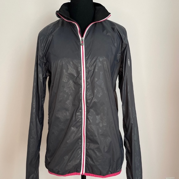 Windbreaker – Charcoal Gray with Pink Trim - Picture 4 of 15